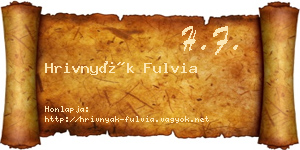 Hrivnyák Fulvia névjegykártya